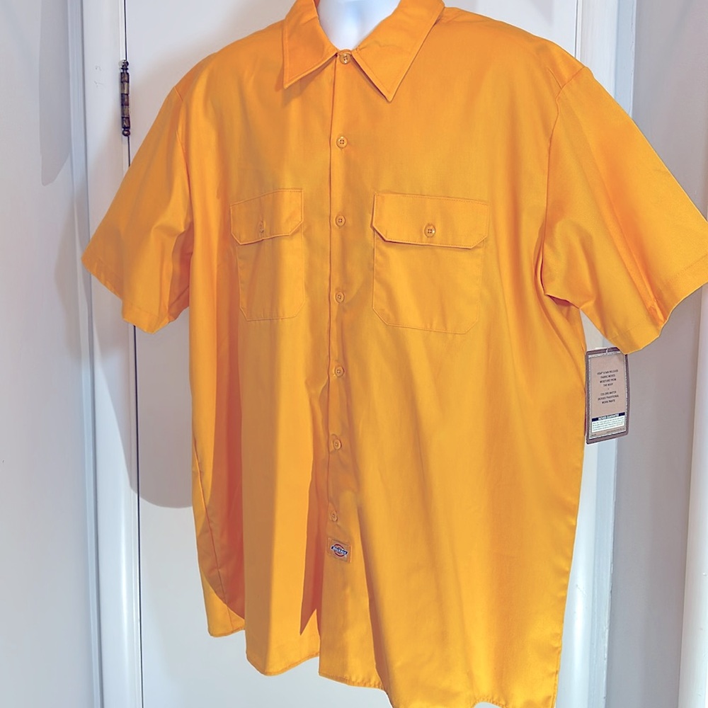 Dickies Burnt Orange Short Sleeve Stain Resistant Work Shirt 2XL NWT - Picture 10 of 14